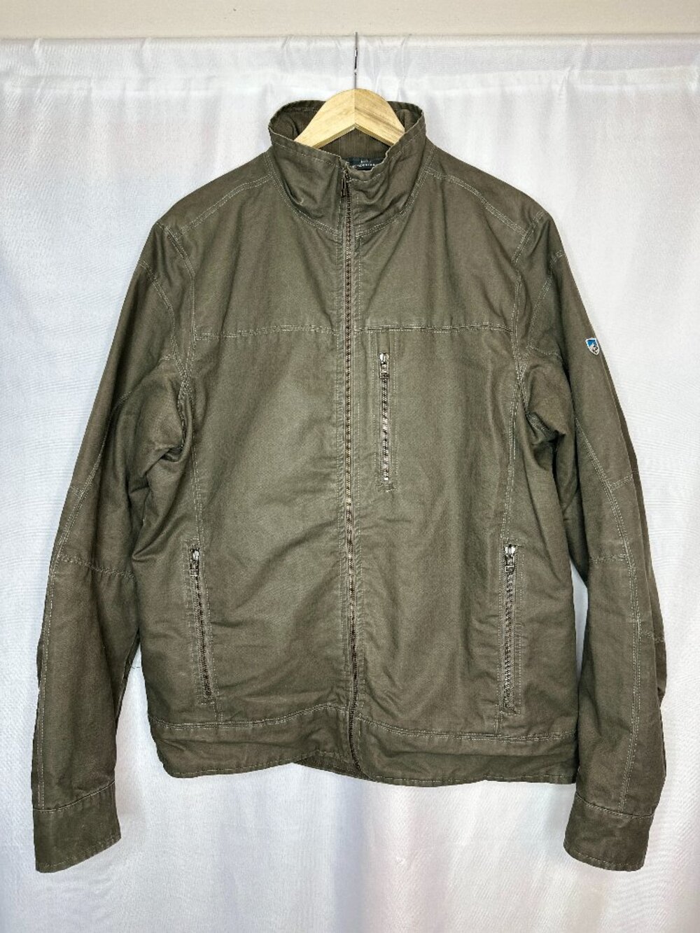 Kuhl Burr Fleece Lined Brown Jacket, LARGE Gorpcore Outdoor Hiking Patina Dye